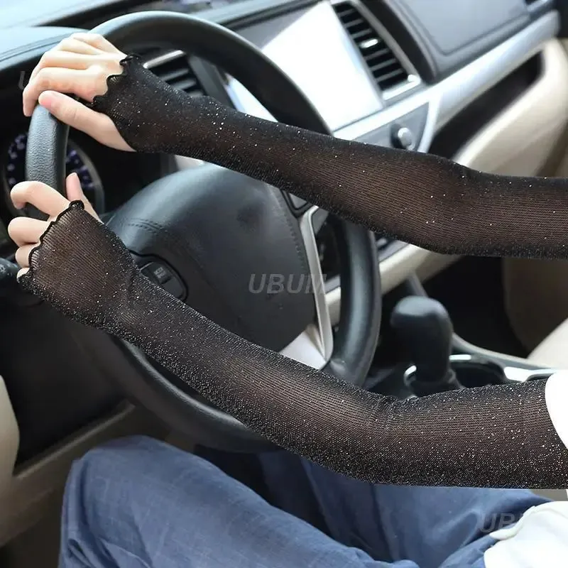 1 Pair Ice Mesh Sleeves Quick Drying Breathable Cycling Arm Covers Sun Protection Sports Cooling Sleeves For Driving Fishing