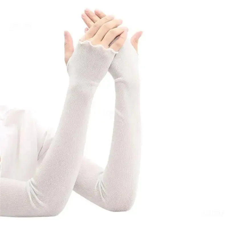 1 Pair Ice Mesh Sleeves Quick Drying Breathable Cycling Arm Covers Sun Protection Sports Cooling Sleeves For Driving Fishing