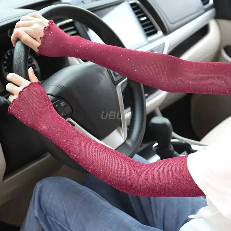 1 Pair Ice Mesh Sleeves Quick Drying Breathable Cycling Arm Covers Sun Protection Sports Cooling Sleeves For Driving Fishing