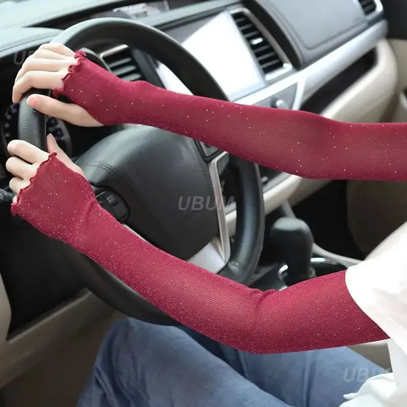1 Pair Ice Mesh Sleeves Quick Drying Breathable Cycling Arm Covers Sun Protection Sports Cooling Sleeves For Driving Fishing
