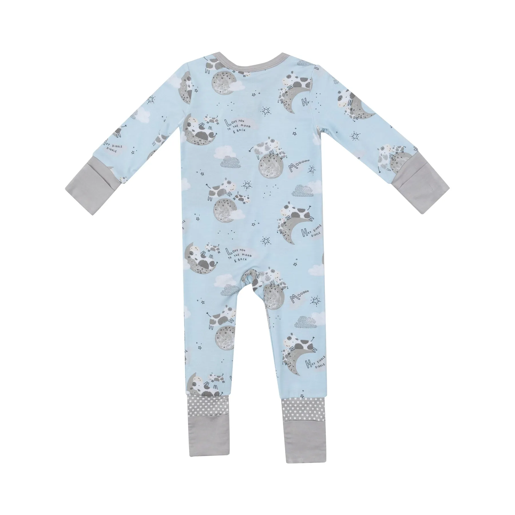 2-Way Zipper Romper - I Love You To The Moon Cows by Angel Dear