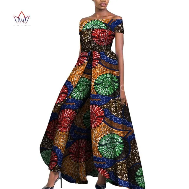 African Design Off Shoulder Elegant Jumpsuit
