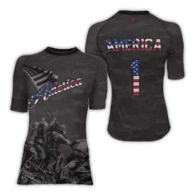 American Independence Day Women's Short Sleeve Rash Guard