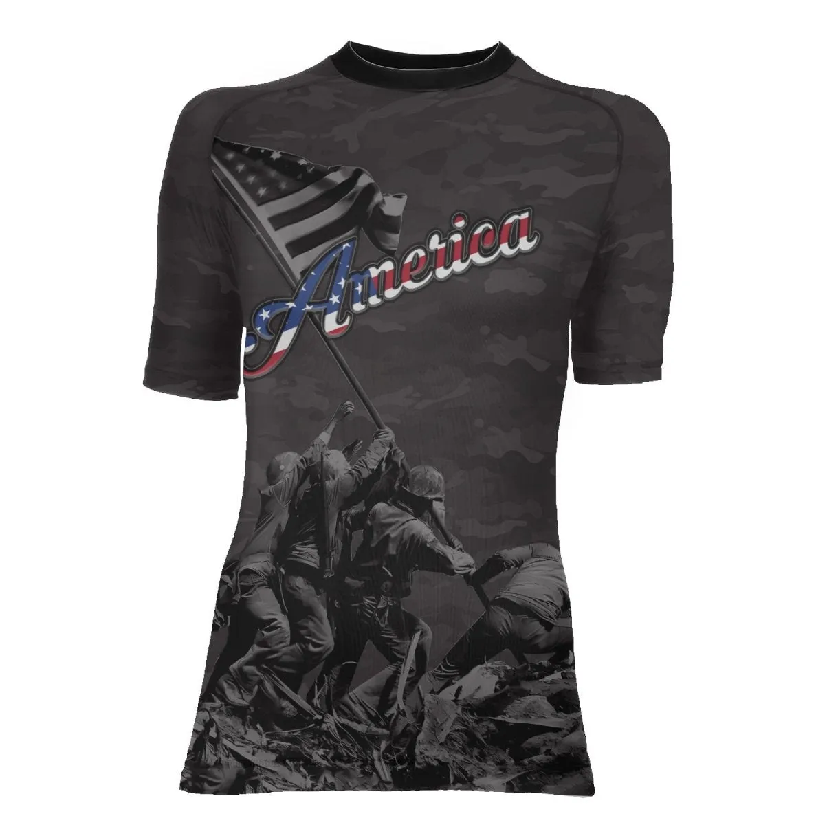 American Independence Day Women's Short Sleeve Rash Guard