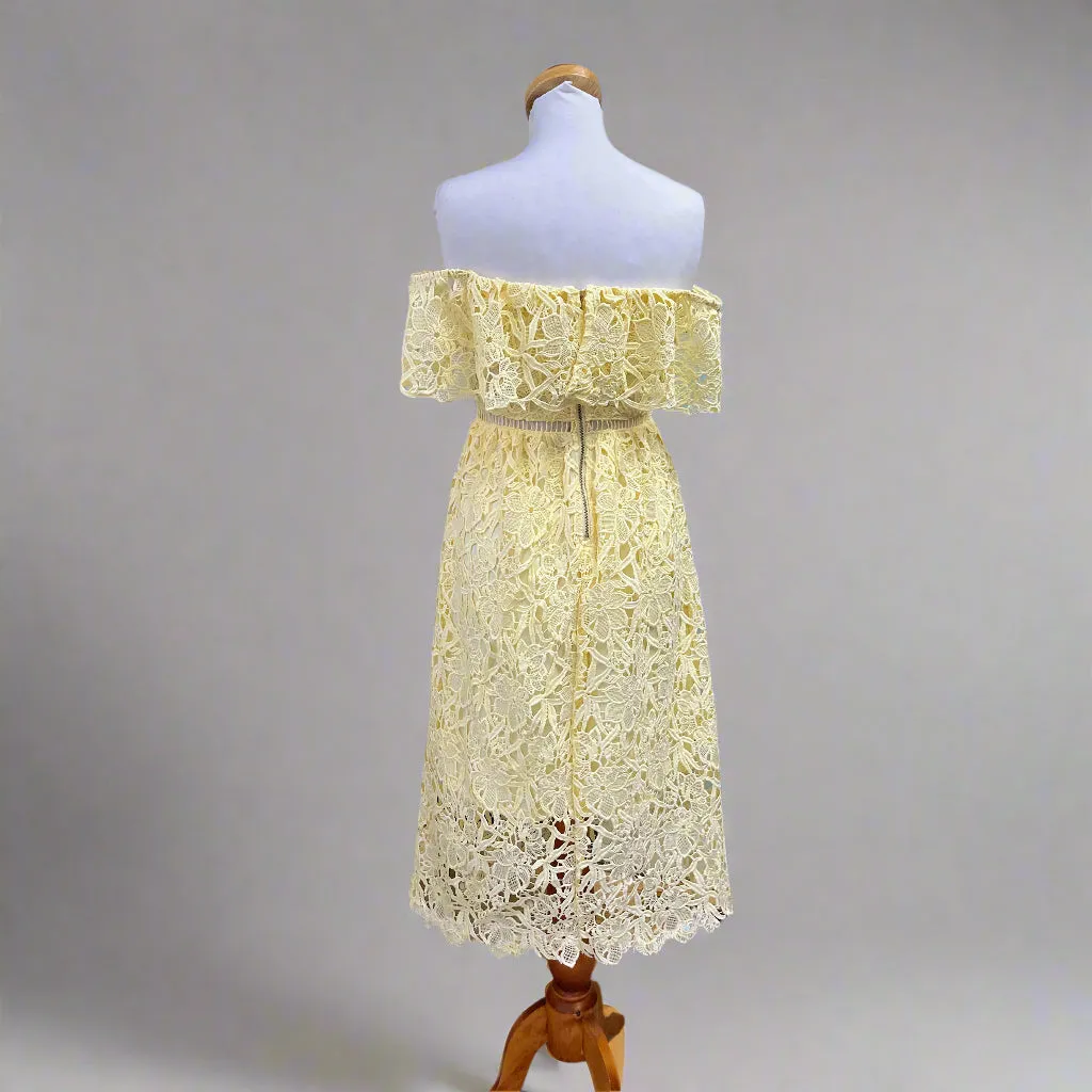 ASTR butter yellow lace dress, size S