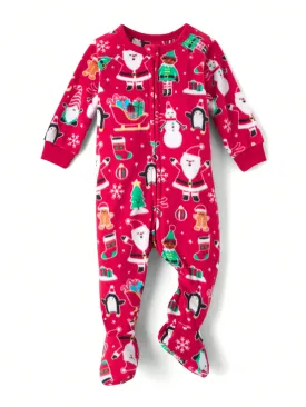 Baby christmas pajamas|The Children's PLACE Unisex Christmas Microfleece Footed One Piece Pajamas