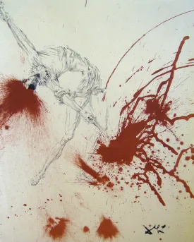 Battle with the Wine Skins - Lithograph From The Catalog of the Graphic Works By Salvador Dali