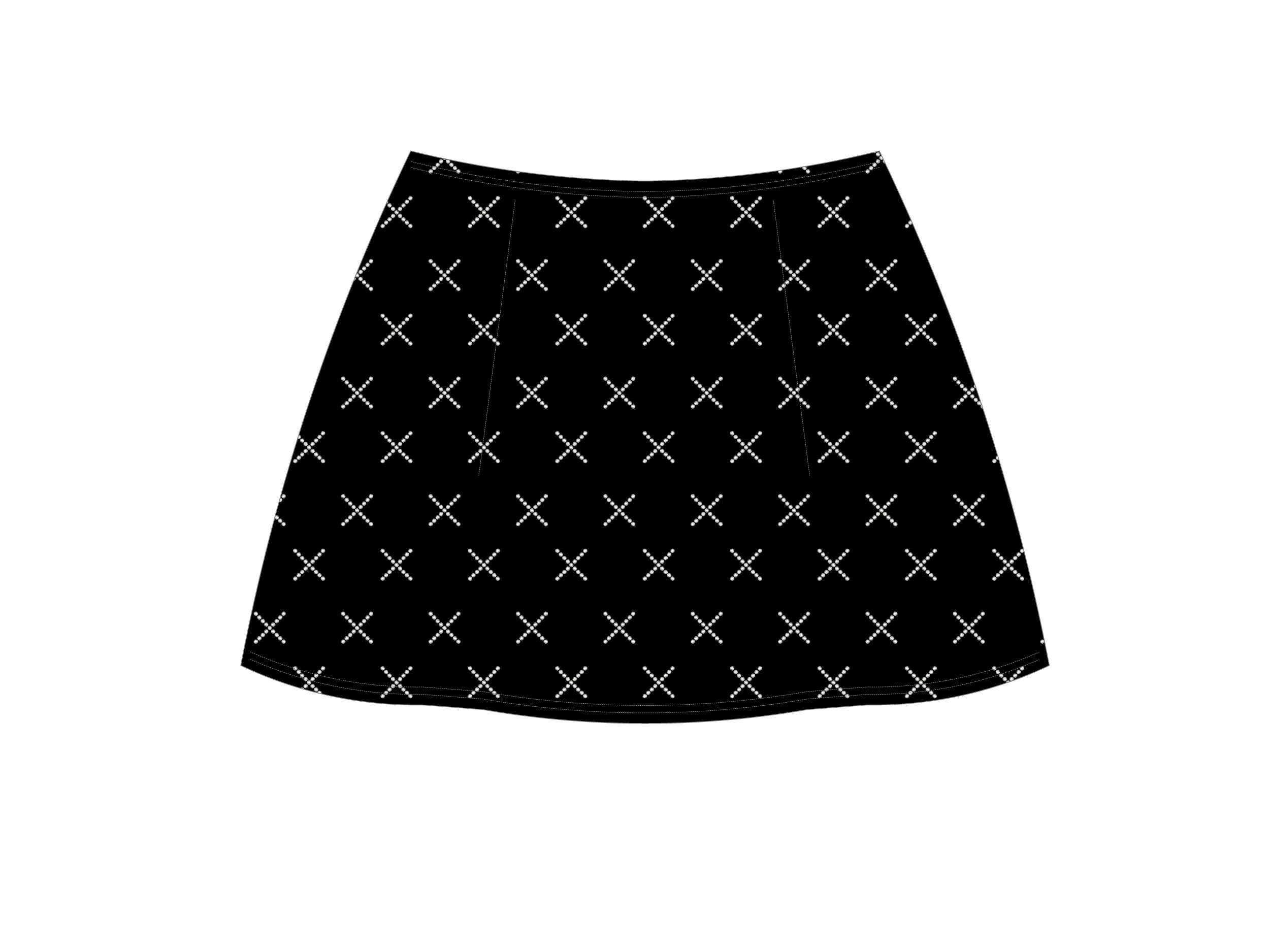 Black Rhinestone Logo Mini Skirt