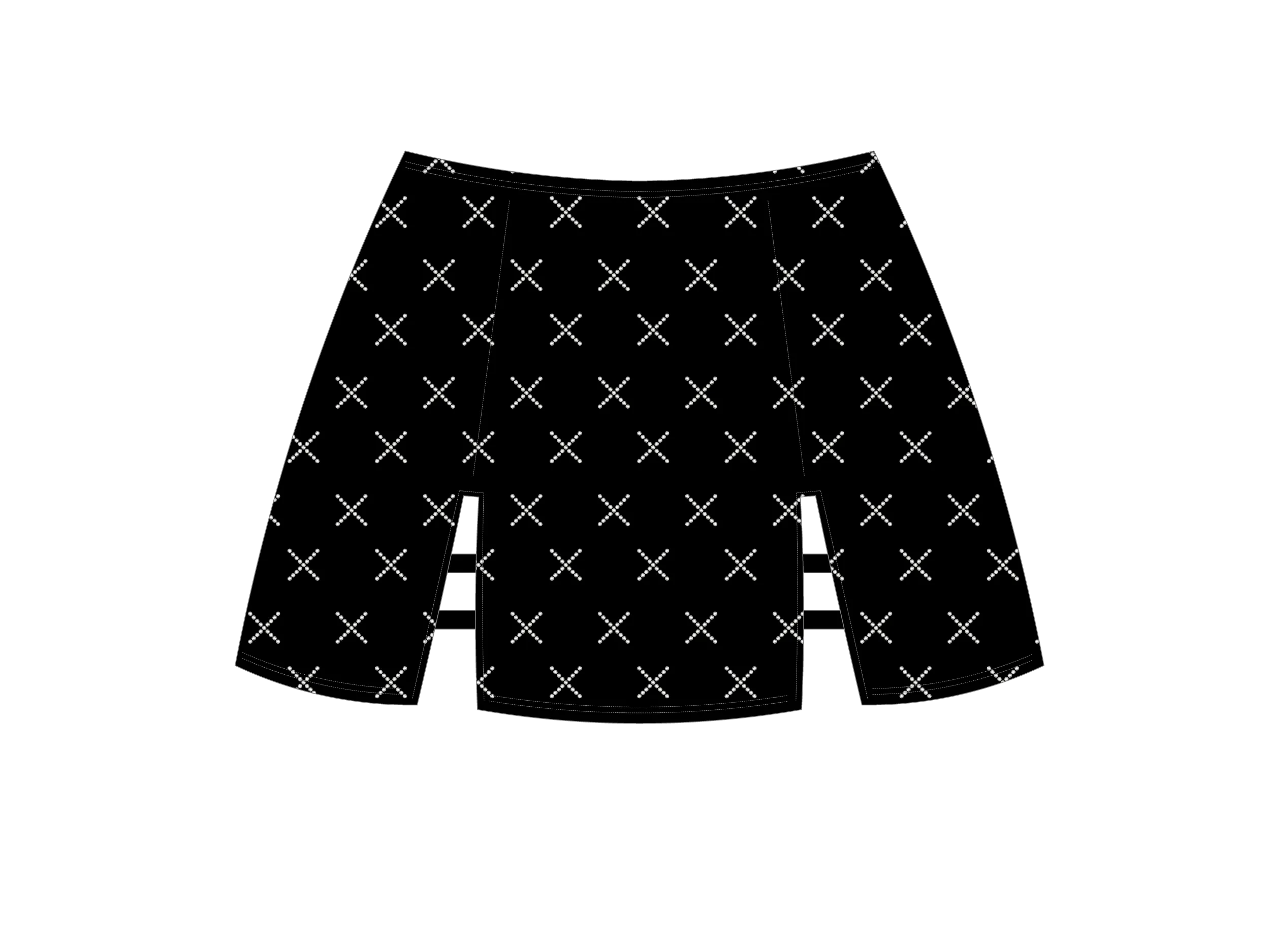 Black Rhinestone Logo Mini Skirt