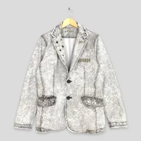 Bleach Casual Denim Distressed Jacket Large
