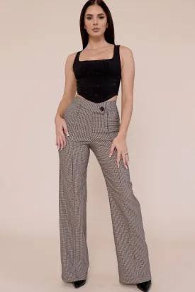 Brown/Combo Pants Hailey Plaid Combo Pant