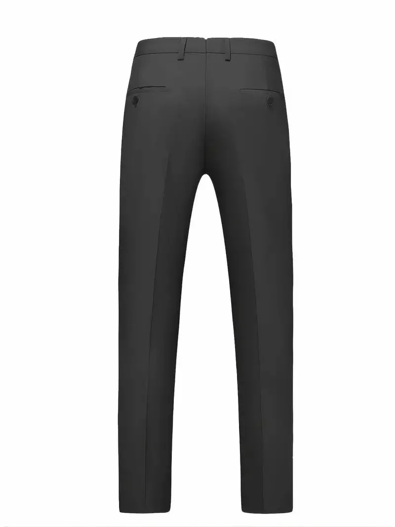 Business 3 Pieces Mens Suit Flat Notch Lapel Tuxedos For Wedding (Blazer vest Pants)