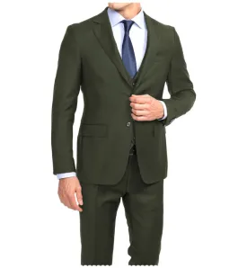 Business 3 Pieces Mens Suit Flat Notch Lapel Tuxedos For Wedding (Blazer vest Pants)