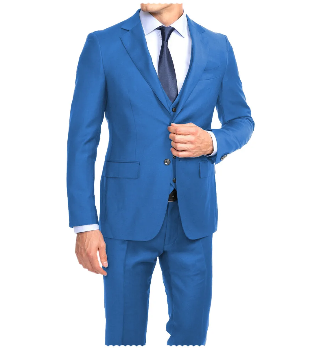 Business 3 Pieces Mens Suit Flat Notch Lapel Tuxedos For Wedding (Blazer vest Pants)