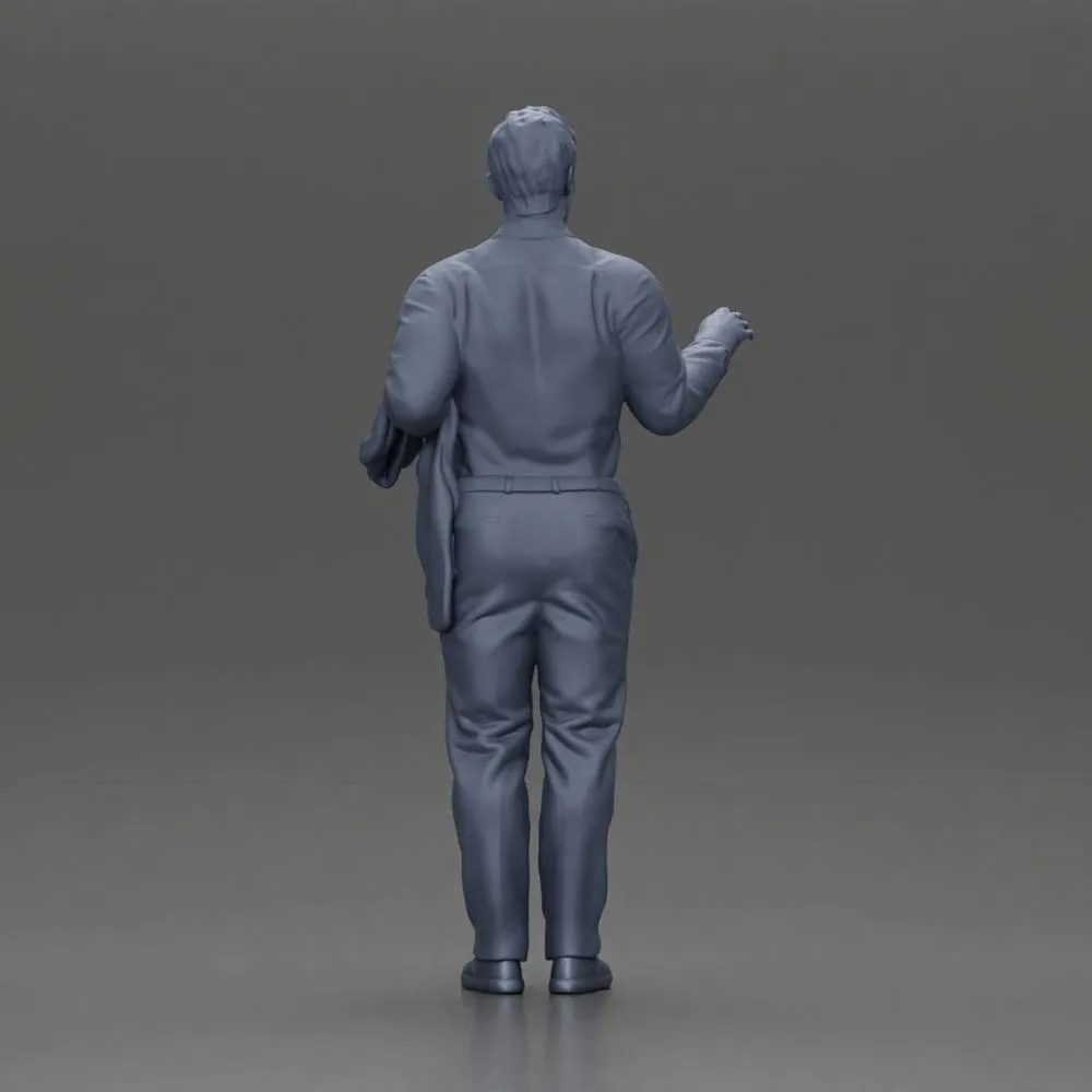 business man standing Holding a Suit
