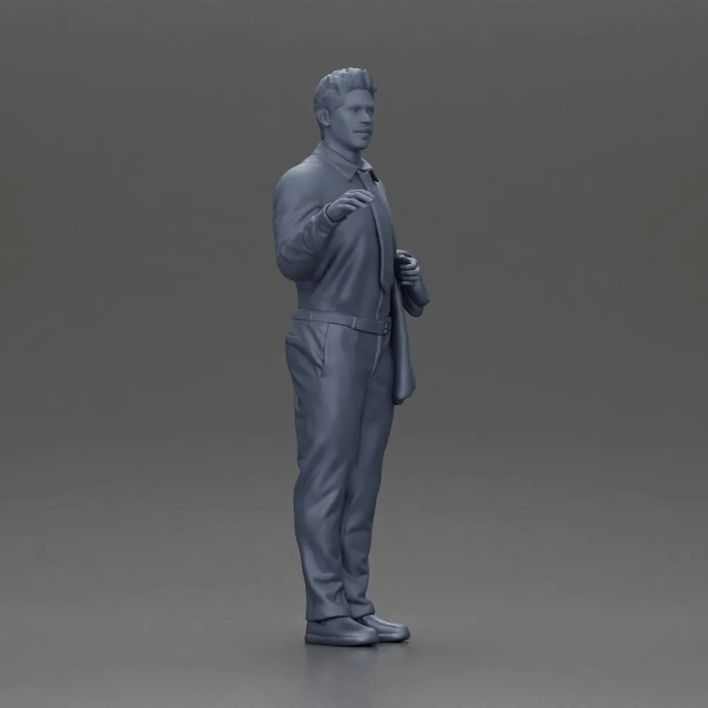 business man standing Holding a Suit