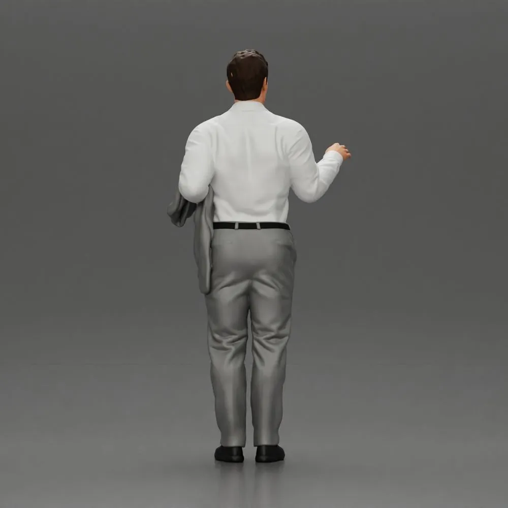 business man standing Holding a Suit
