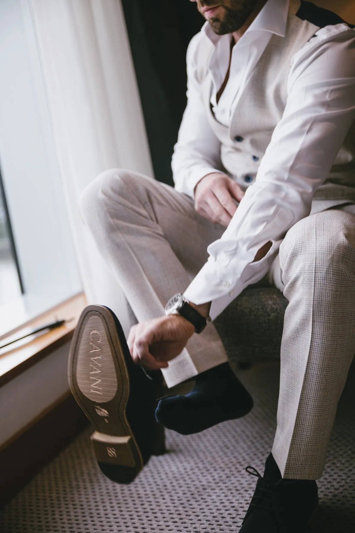 Caridi Beige 3 Piece Suit