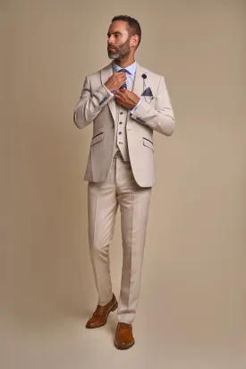 Caridi Beige 3 Piece Suit