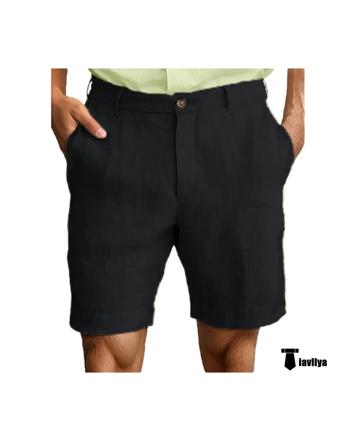 Casual Men's Short Pants Cotton Linen For Beach Wedding