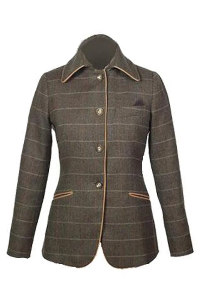 Caz Long Checked Lambs Wool Jacket