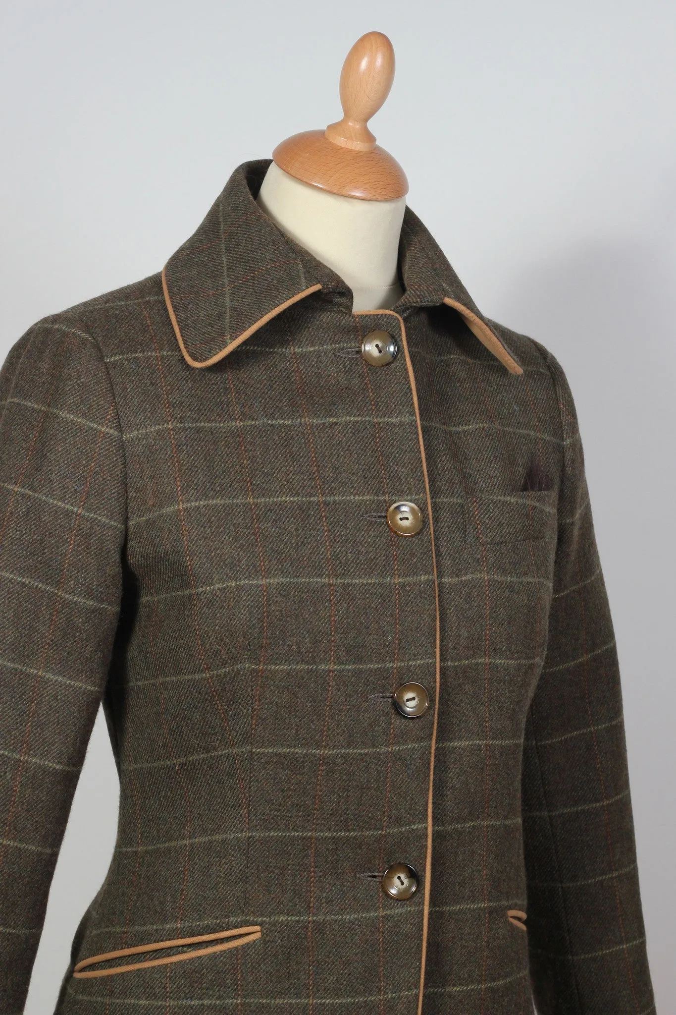 Caz Long Checked Lambs Wool Jacket