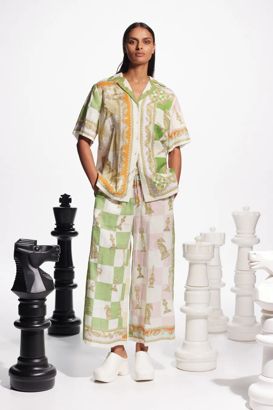 Checkmate Linen Pant Multi
