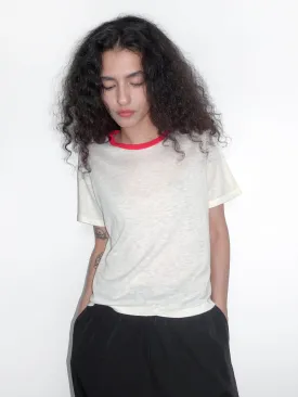 Contrast Color T-shirt with Wool Blend
