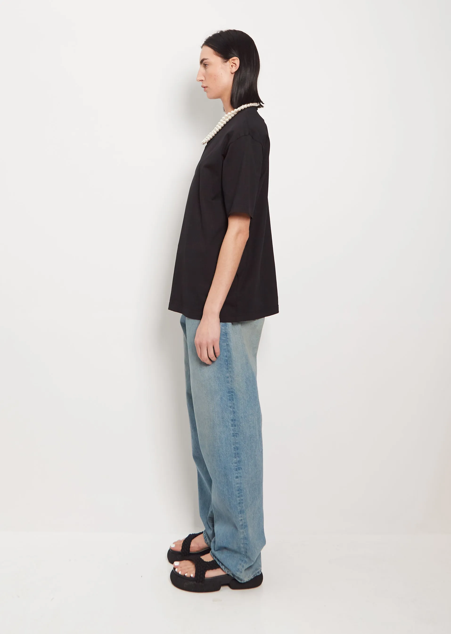 Cotton Pearl Necklace Tee