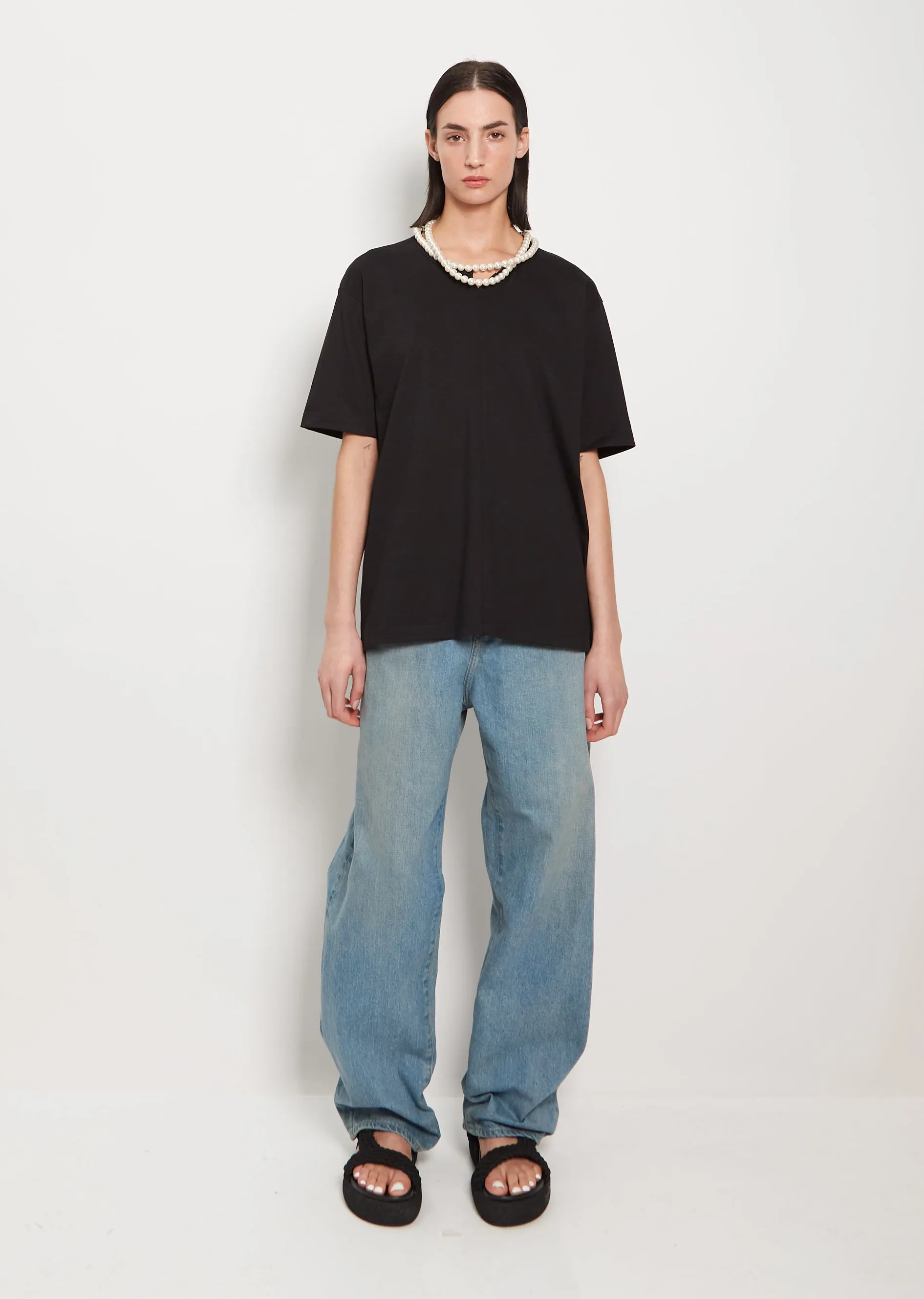 Cotton Pearl Necklace Tee