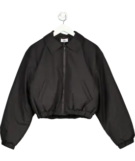 CSB Black Cropped Oversized Bomber Jacket UK S