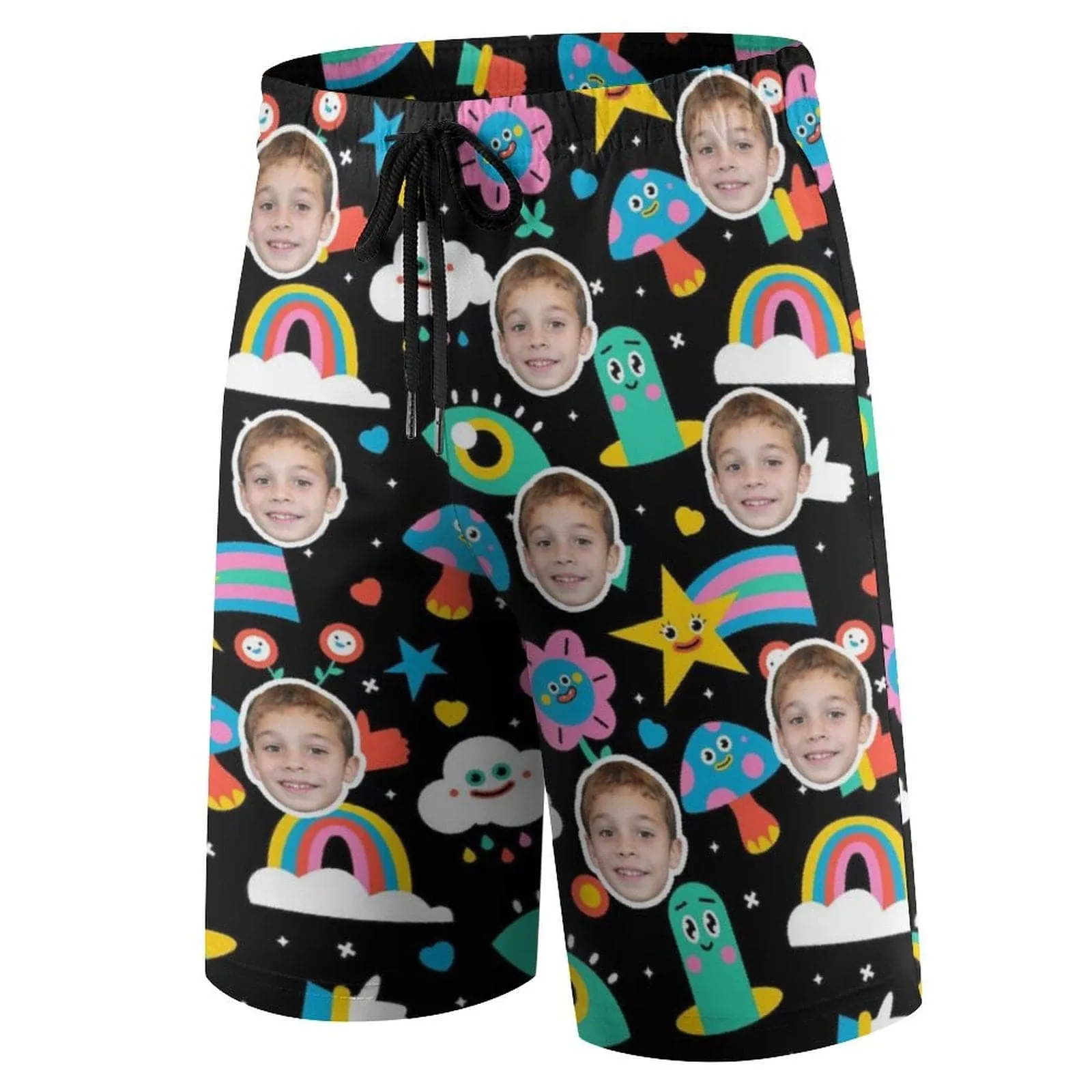 Custom Face Cartoon Figures Theme Teen Beach Shorts