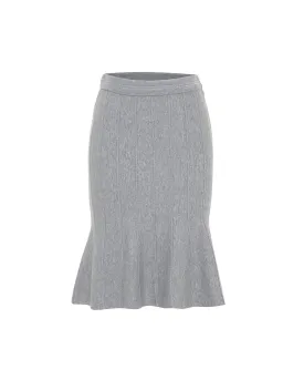 Ersa Shimmer Rib Stripe Tulip Skirt