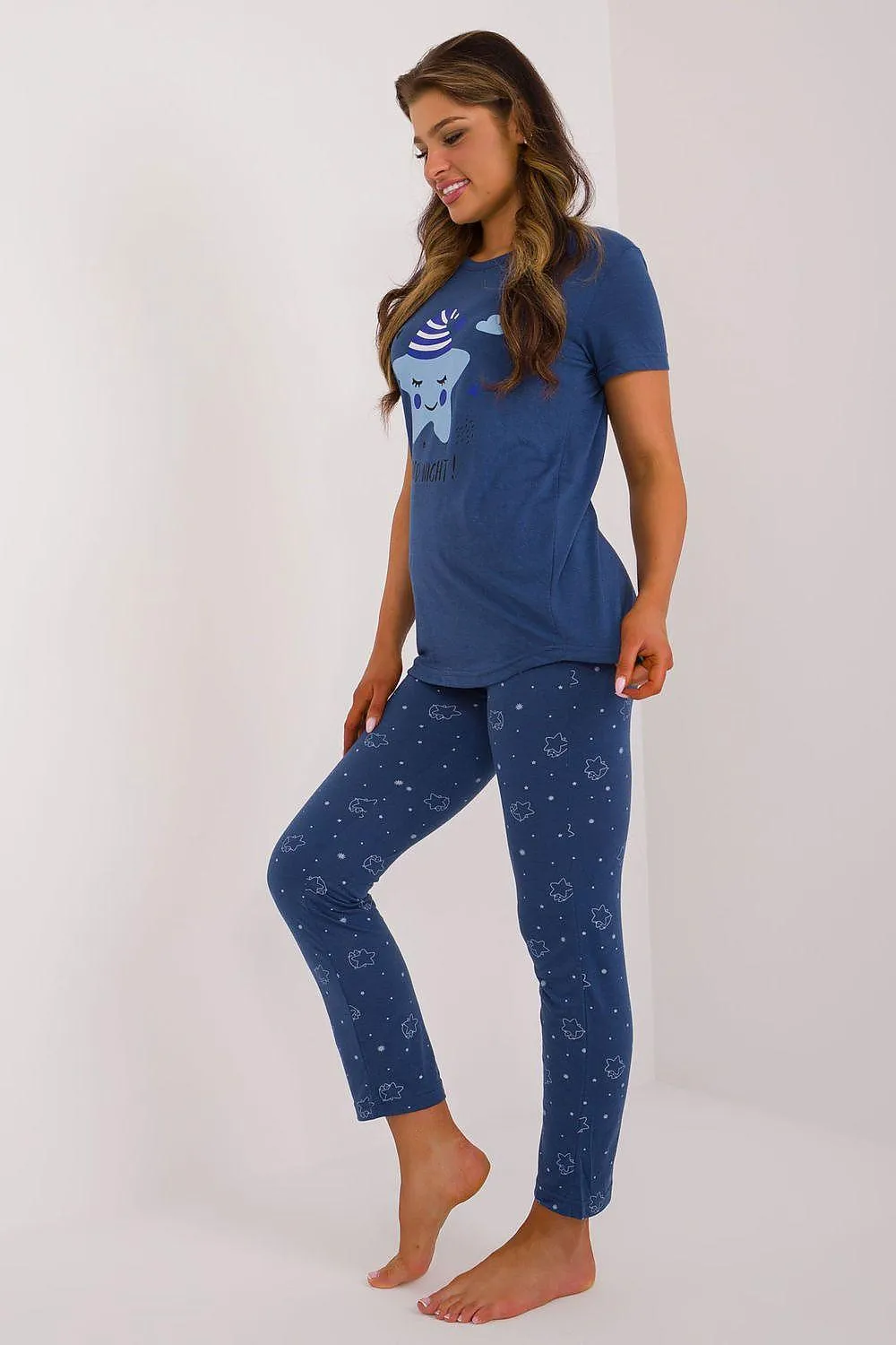 Factory Price short-sleeved t-shirt and pants womens pajamas