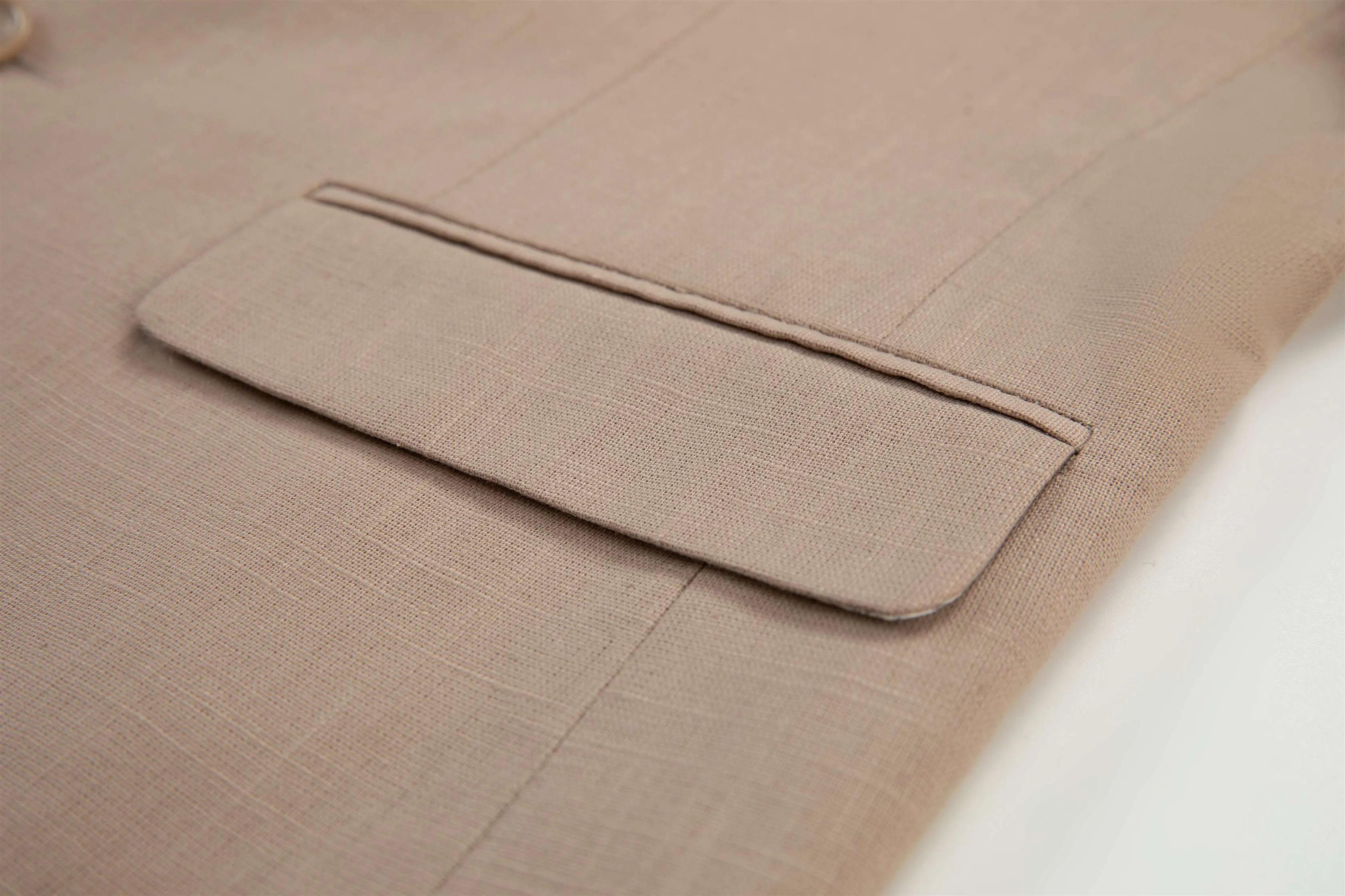 Fashion 3 Piece Men's Suit Flat Linen Notch Lapel (Blazer Vest Pants)