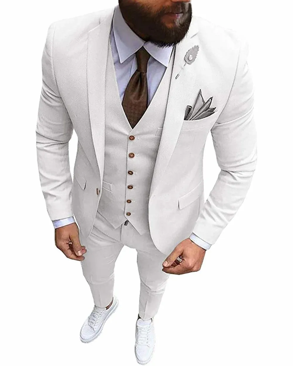 Fashion 3 Pieces Mens Suit Flat Notch Lapel Tuxedos (Blazer vest Pants)