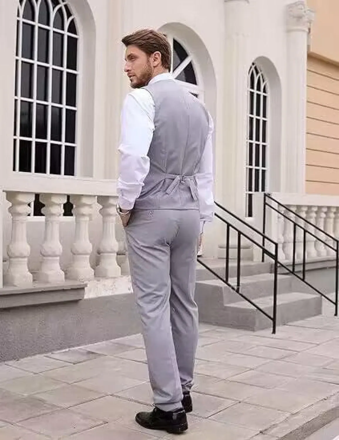 Fashion 3 Pieces Mens Suit Flat Notch Lapel Tuxedos (Blazer vest Pants)