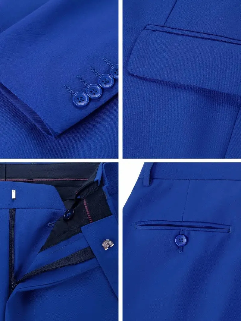 Fashion 3 Pieces Mens Suit Flat Notch Lapel Tuxedos (Blazer vest Pants)