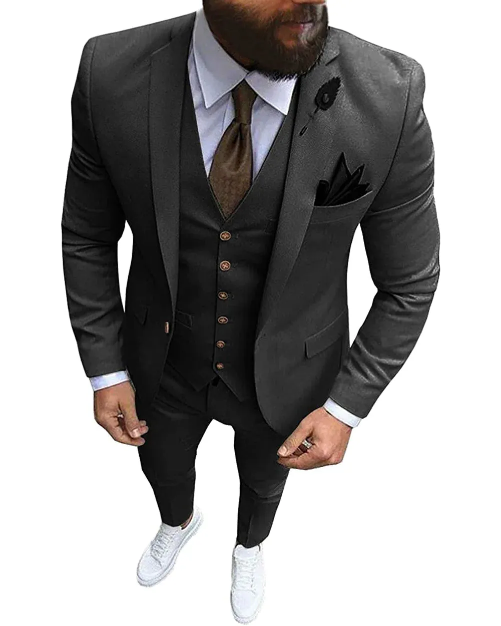 Fashion 3 Pieces Mens Suit Flat Notch Lapel Tuxedos (Blazer vest Pants)