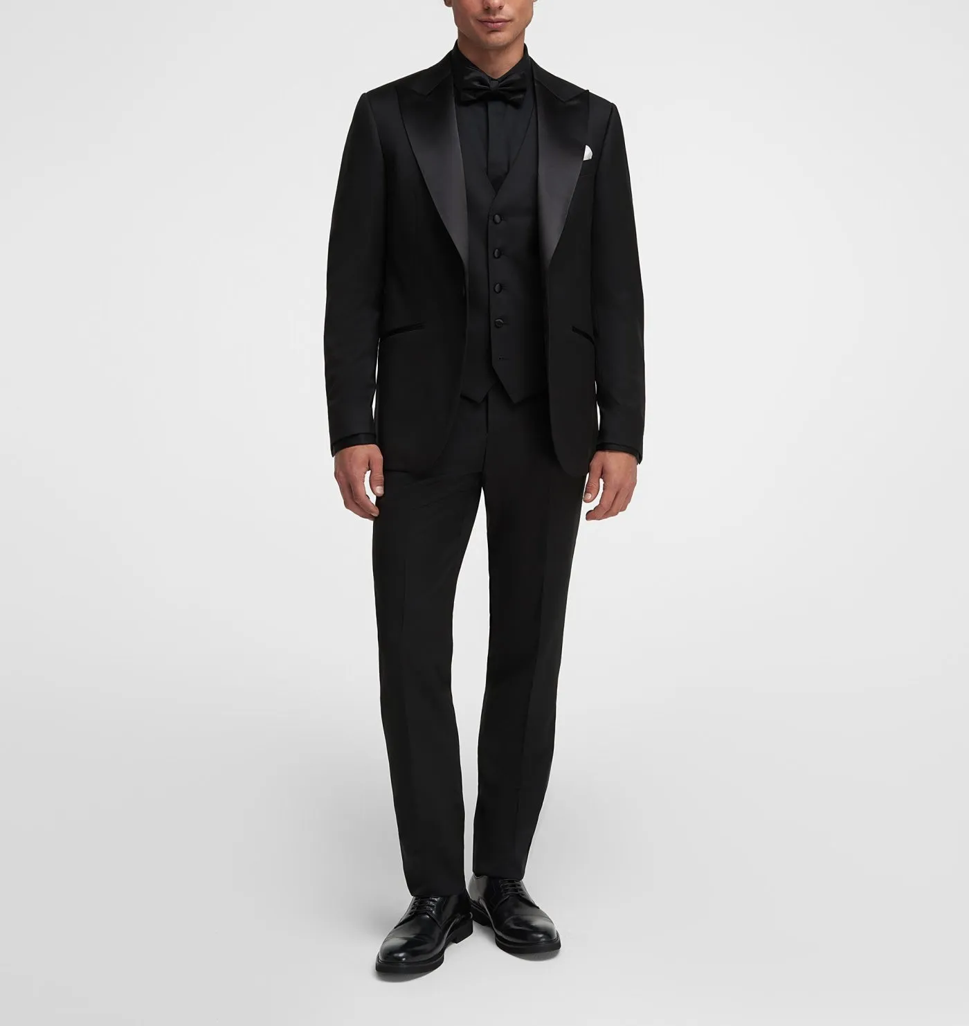 Fashion Men's 3 Pieces Flat Peak Lapel Tuxedos For Party (Blazer vest Pants)