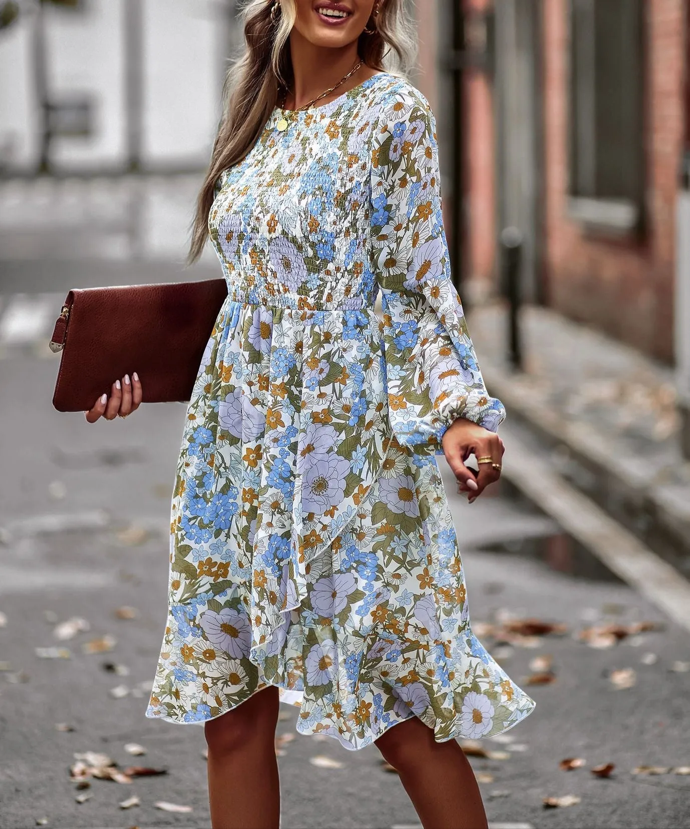Fashion Round Neck Leisure Dress