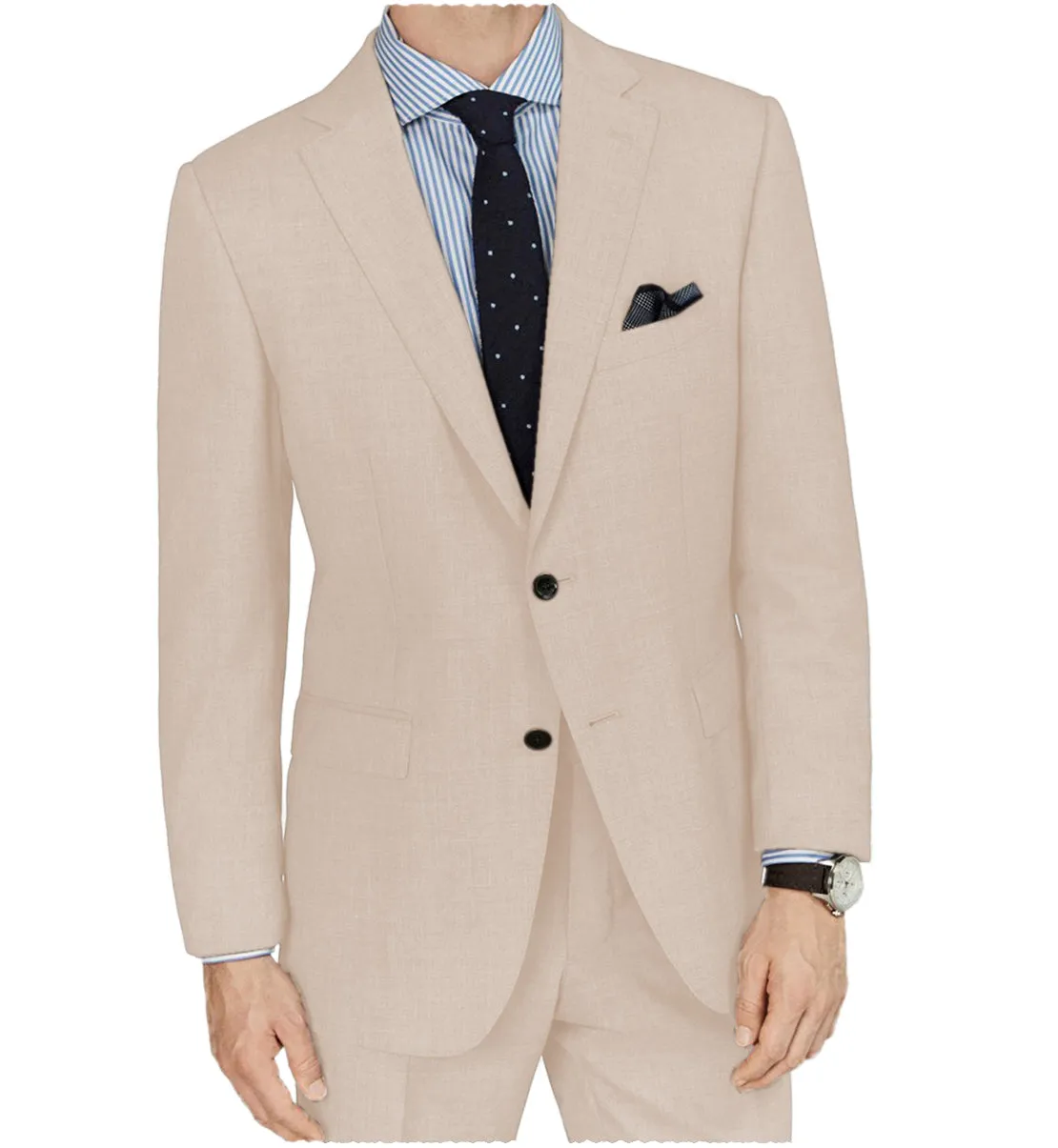 Formal 2 Pieces Mens Suit Flat Notch Lapel Tuxedos For Wedding (Blazer Pants)