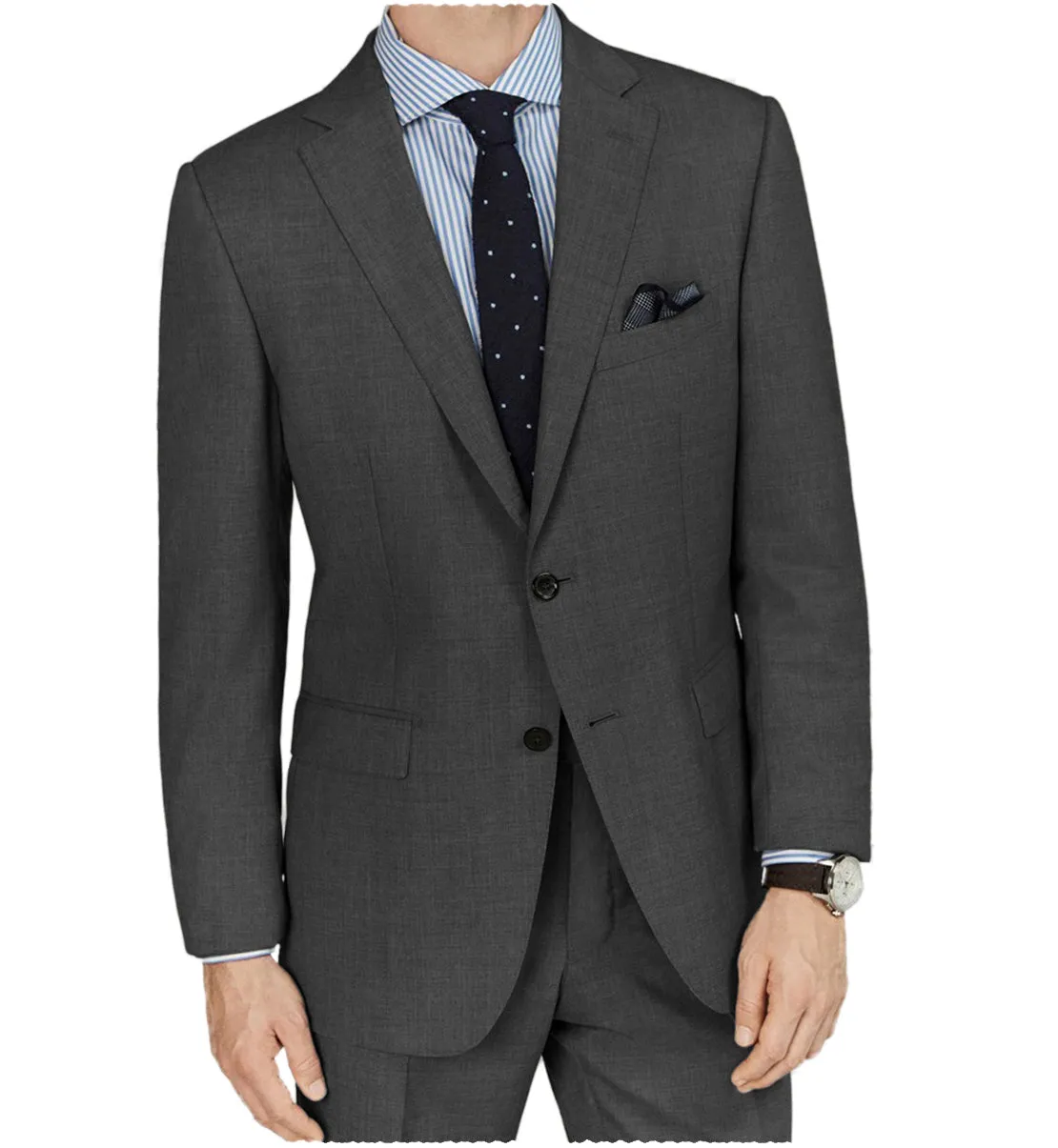 Formal 2 Pieces Mens Suit Flat Notch Lapel Tuxedos For Wedding (Blazer Pants)