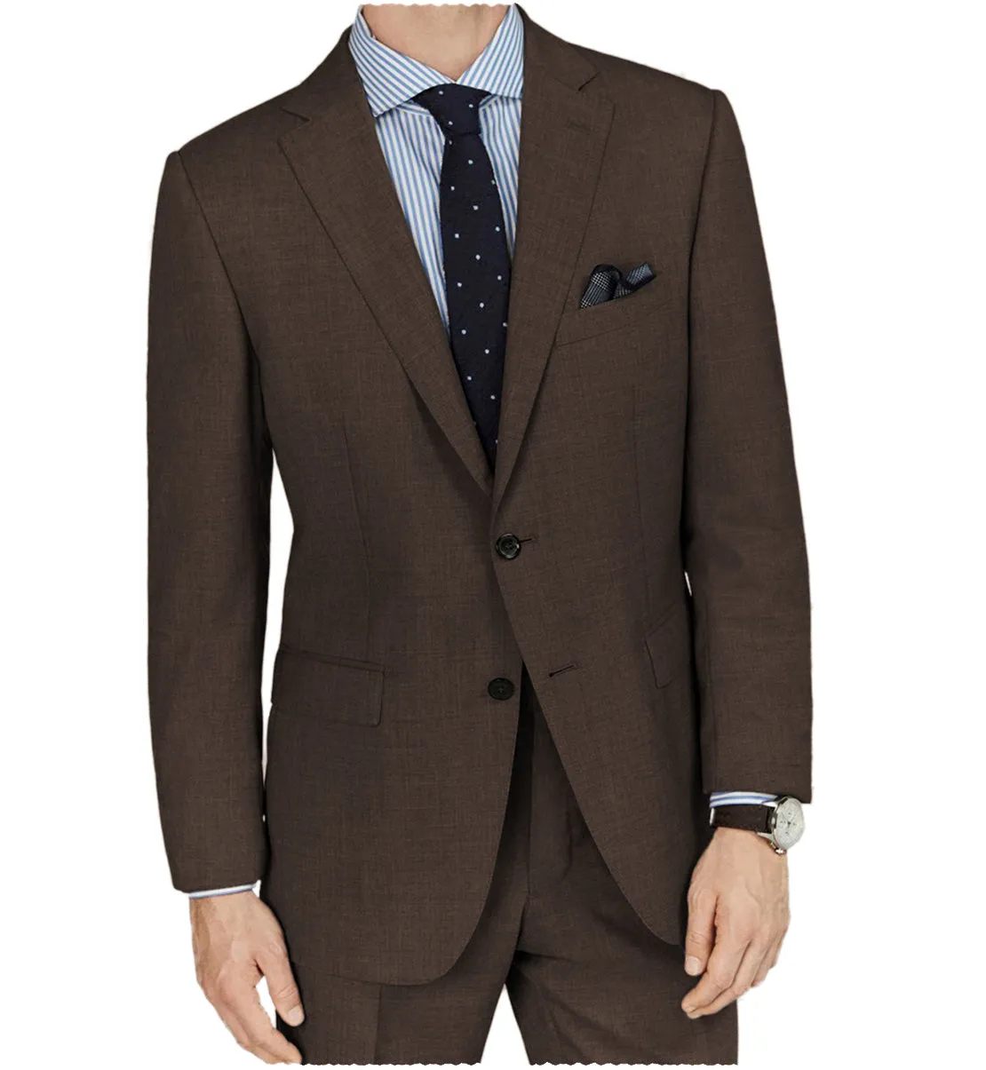 Formal 2 Pieces Mens Suit Flat Notch Lapel Tuxedos For Wedding (Blazer Pants)