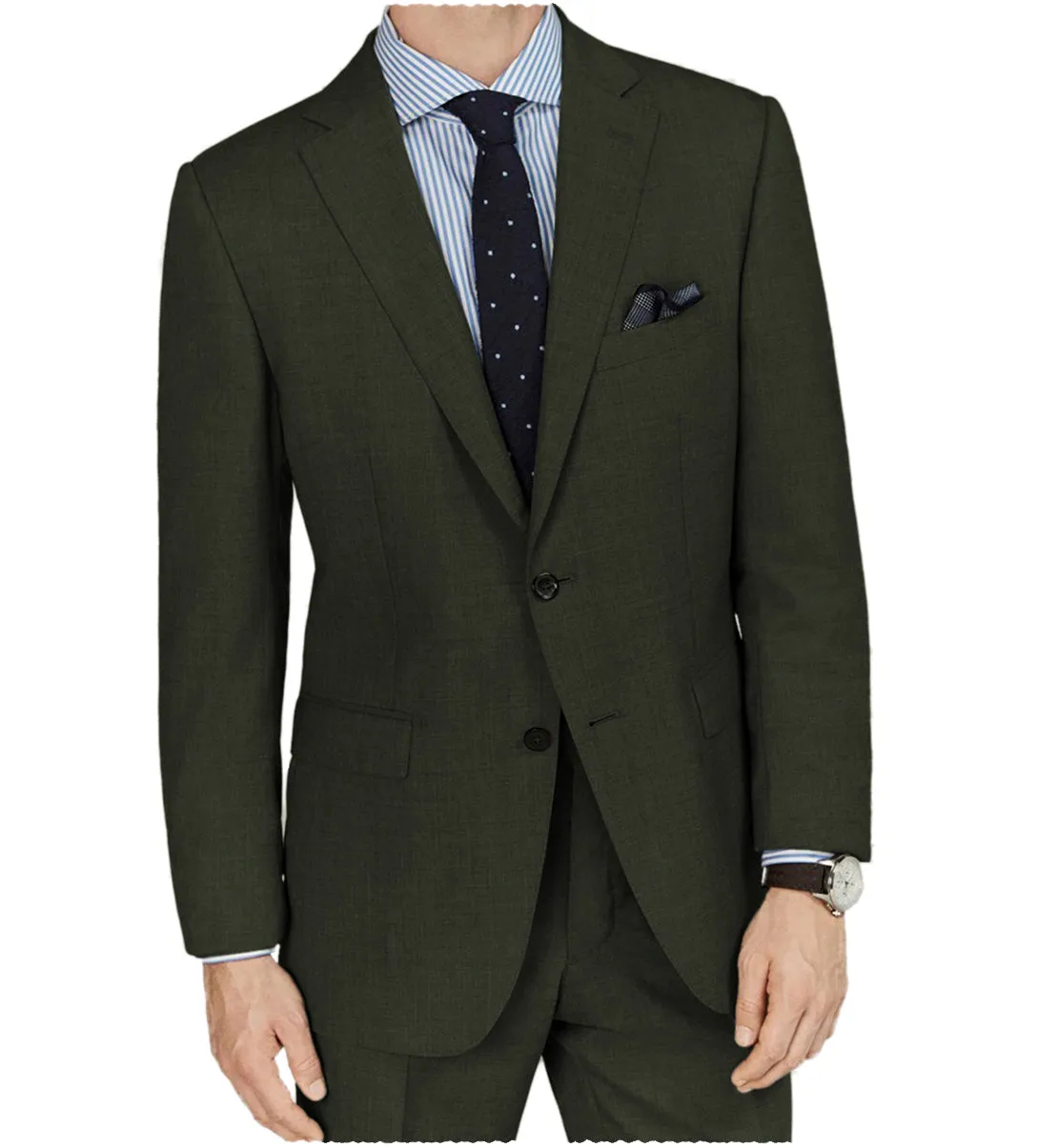 Formal 2 Pieces Mens Suit Flat Notch Lapel Tuxedos For Wedding (Blazer Pants)