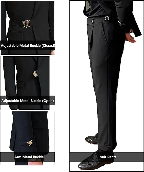 Formal Men's 2 Piece Men's Suit Regular Fit Notched Lapel Tuxedo (Blazer   Pants)