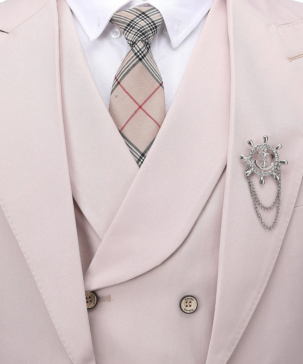 Formal Men's Suit 3-Pieces Peak Lapel Tuxedos (Blazer vest Pants)