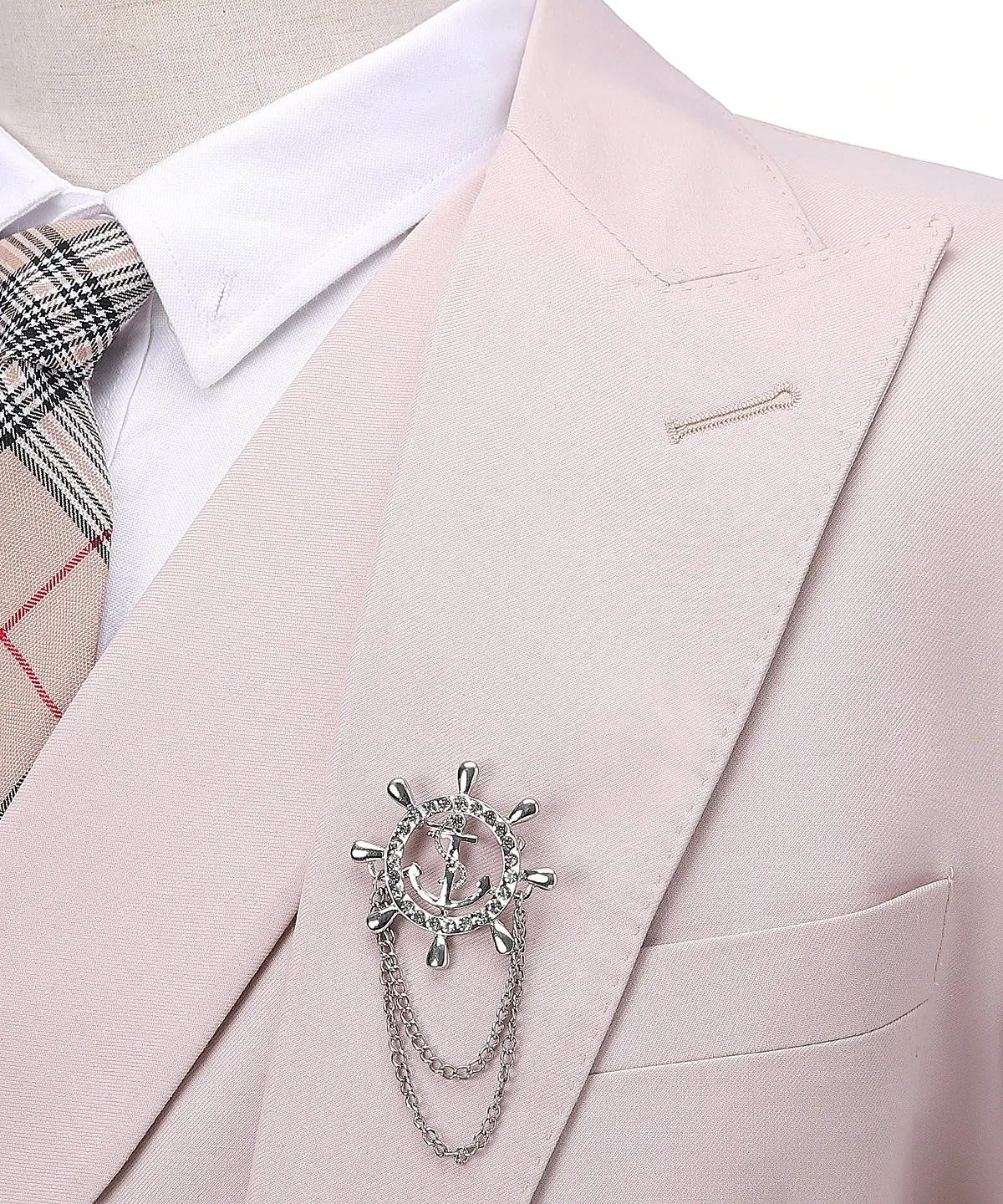 Formal Men's Suit 3-Pieces Peak Lapel Tuxedos (Blazer vest Pants)