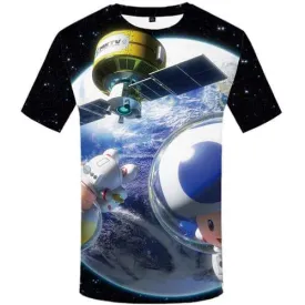 Galaxy Space T shirts Men Astronaut Tshirts Cool Earth T shirts Funny Cartoon T-shirts 3d Metal Tshirt Anime Short Sleeve