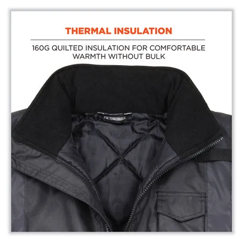 Glowear 8377ev Non-certified Hi-vis Quilted Bomber Jacket, Black, 4x-large